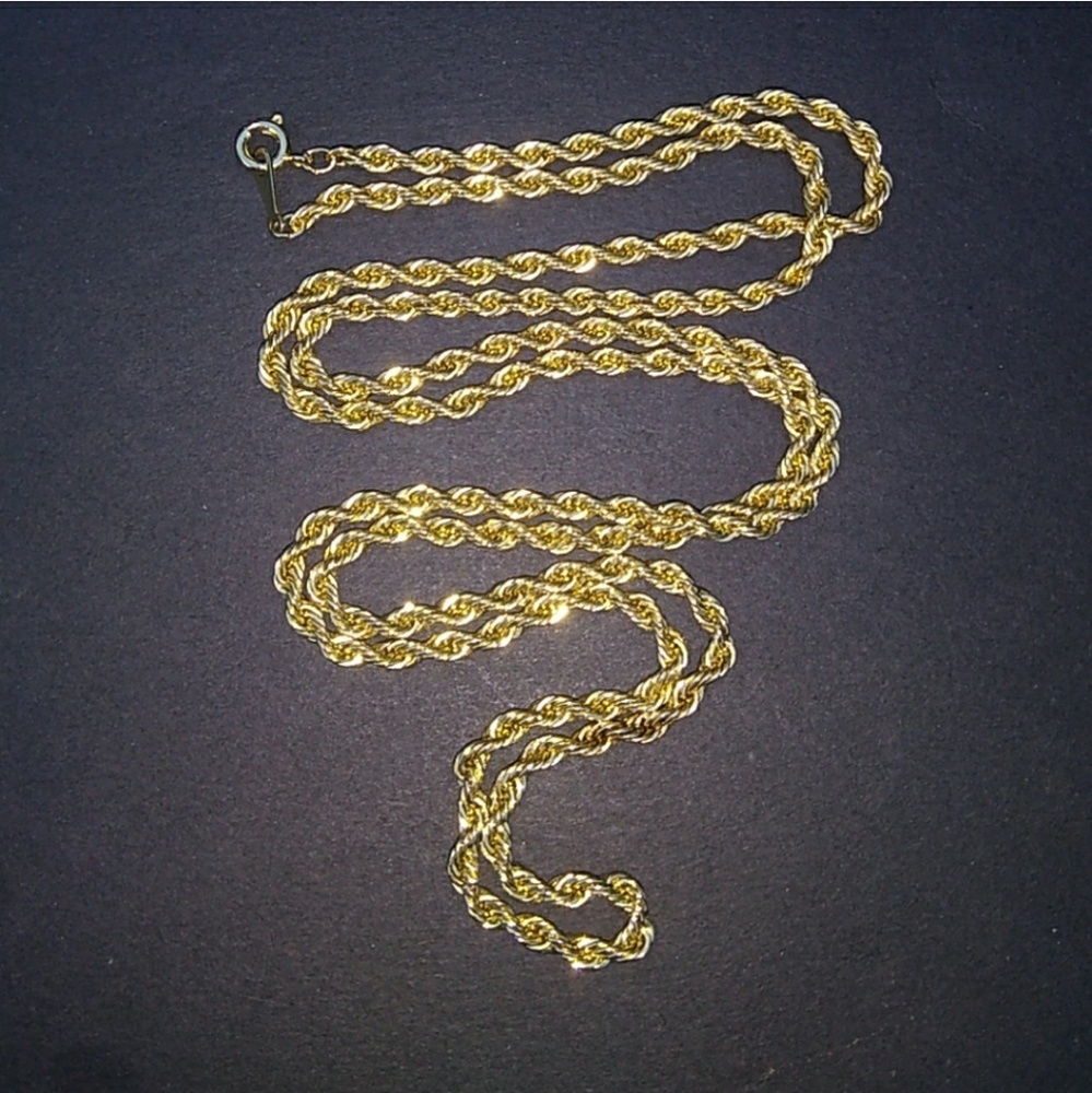 Vintage Long Gold-Tone Ywisted Rope - Picture 2 of 4